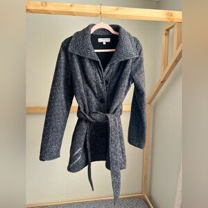 Barrage Women's Gray Belted Trench Coat Size Medium